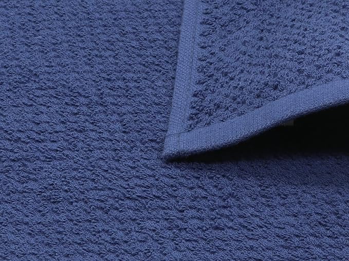 Cotton Dish Towels for Kitchen Drying Dishes, Set of 3, Terry Kitchen Hand Towels, Light and Soft Tea Towels for Baking, 15 Inch x 25 Inch (Blue Set)