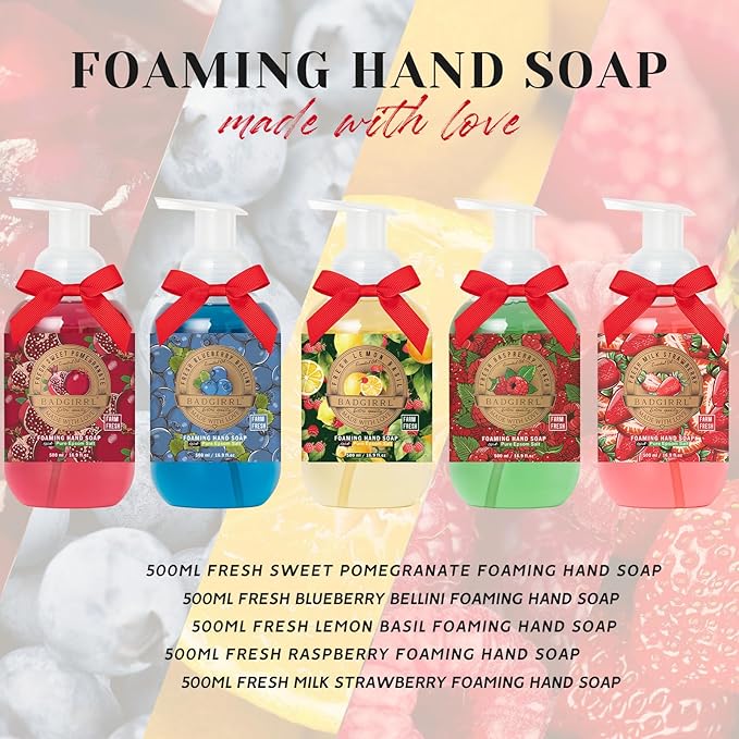 Gift Set for Christmas, 16.9 Fl Oz Each (Pack of 5),Birthday Gift Foaming Hand Soap with Epsom Salt Deep Moisture Gift Set with Shea Butter & Essential Oil Collection Skin Cleanser with Moisturizing