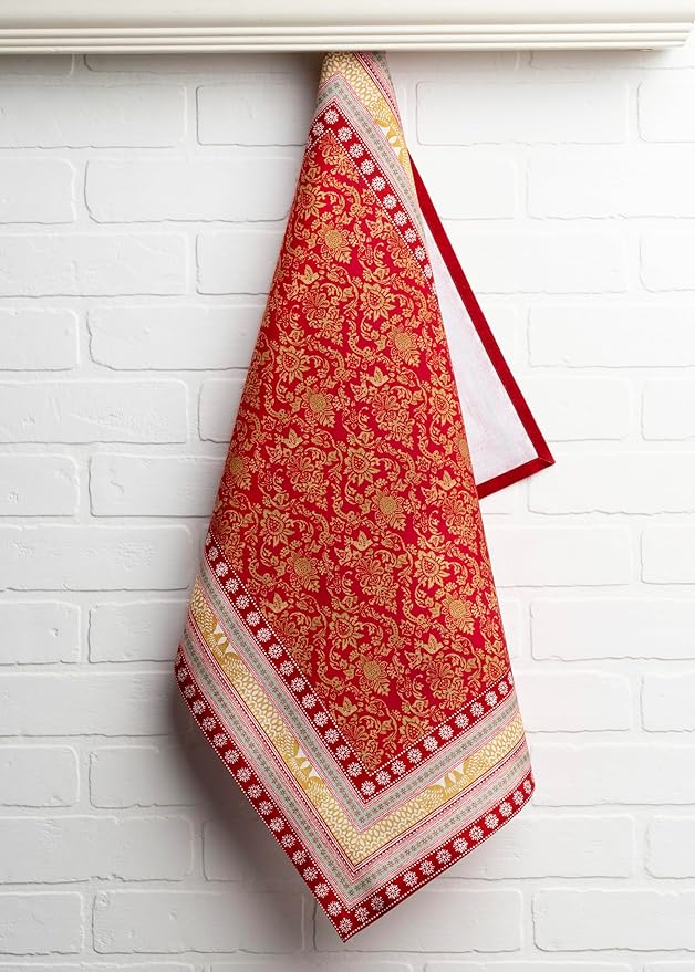 Maison d' Hermine Kitchen Towels Set of 3 100% Cotton 20" x 27.5" Reusable Cloth Tea Dish Towels Absorbent with Hanging Loop for Kitchen Dining Thanksgiving Christmas Decorations (Sofia)