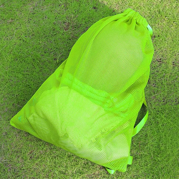 2 Packs Swim Bag Mesh Drawstring Backpack Oversized 18" x 26", Large Mesh Drawstring Backpack for Beach, Swimming, Gym, and Workout Gear (Green)