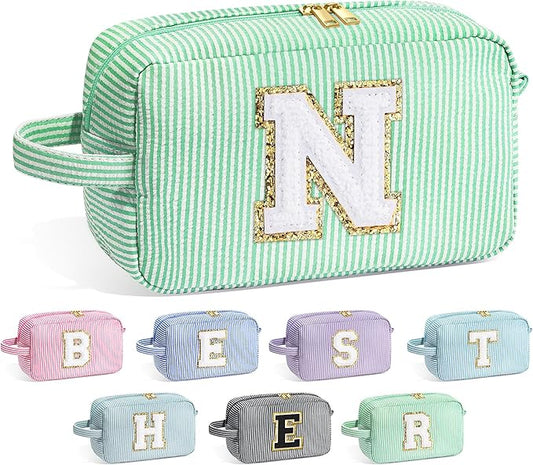 YOOLIFE Gifts for Grandma - Grandma Gifts, Great Grandma Gifts, Best Grandma Gifts, Personalized Birthday Gifts for Grandma, Monogram Initial Makeup Bag Make Up Bag for Women N
