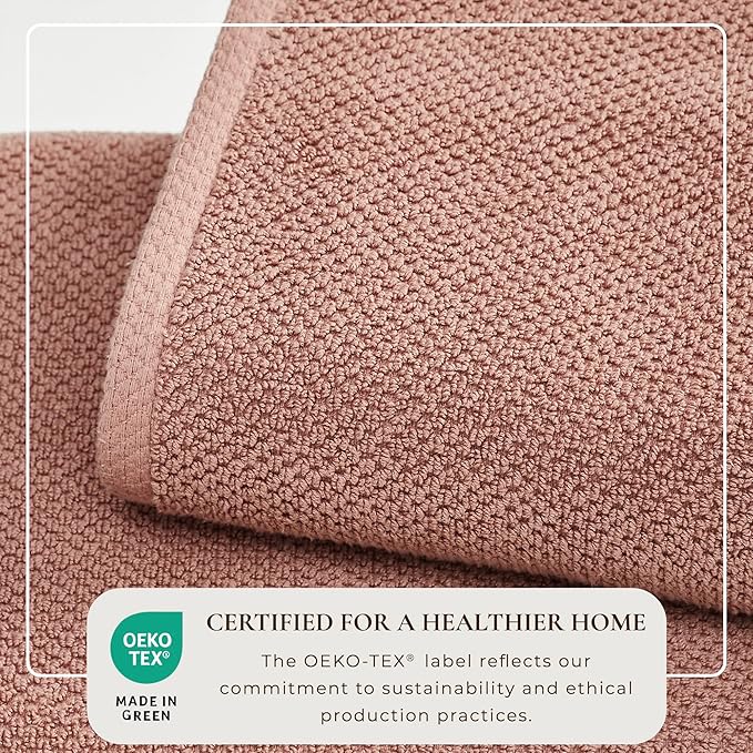 Great Bay Home Pink Bath Towel Set – 100% Cotton 6-Piece Set, Absorbent & Quick-Drying, Soft & Durable
