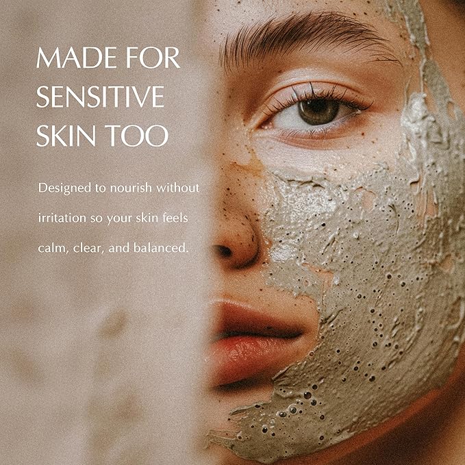 NATÚ BOTANICALS Purifying Bentonite Clay Mask – Clarifying Clay Mask for Face – Soothing & Softening Hydrating Face Mask for Oily and Combination Skin – Helps Tighten, Clarify & Refine Skin 3.5oz