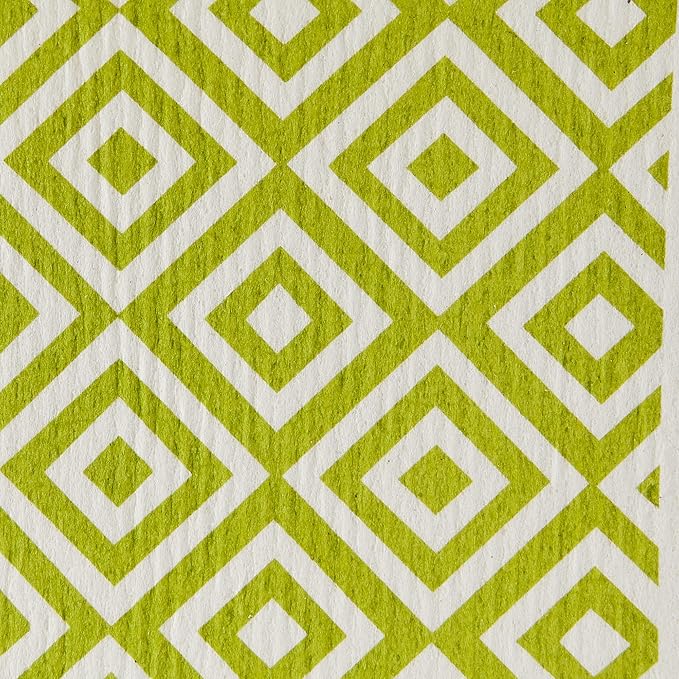 DII Swedish Dishcloths for Kitchen & Cleaning, Reusable, Machine Washable & Dishwasher Safe, Biodegradable, 7.75 x 6.75, Avocado & White