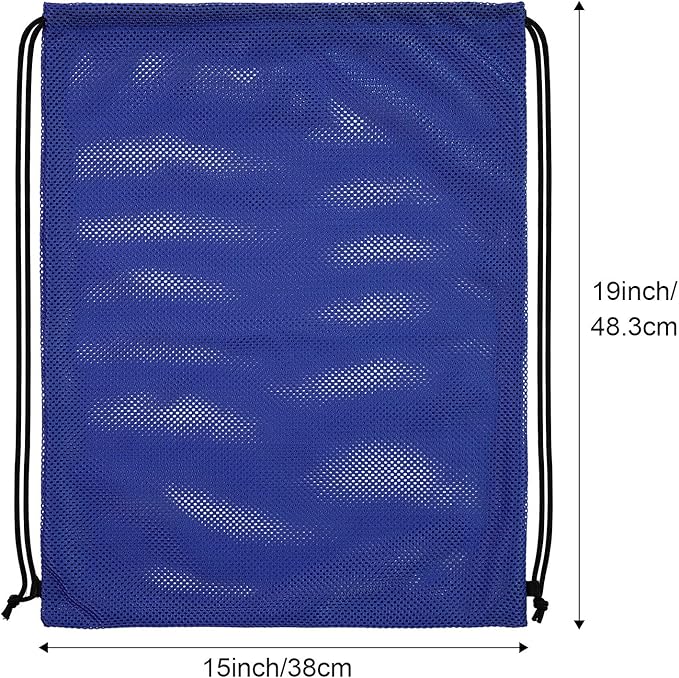 Frienda Mesh Drawstring Backpack Bag Multifunction Mesh Bag for Beach Swimming Gym Clothes, Travel, Workout Gear (Dark Blue)