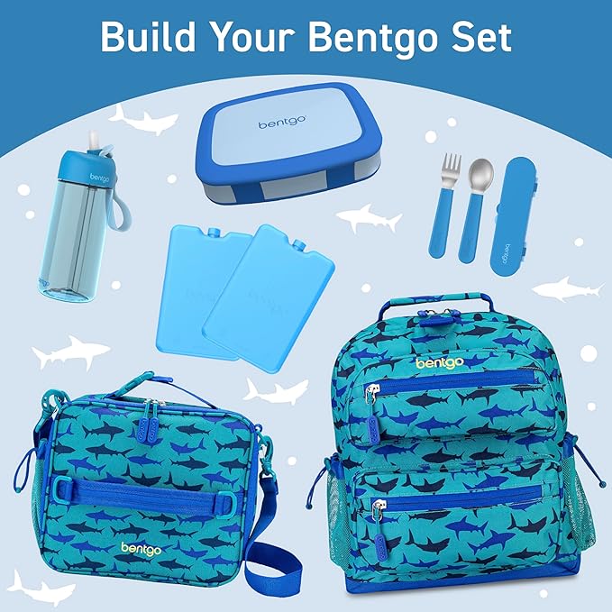 Bentgo Kids Water Bottle - Leak-Proof, Durable Tritan, BPA-Free 15 oz. Cup for Kids/Toddlers Ages 3+ - Safe Sip Spout, Carrying Handle, & Dishwasher Safe for School, Sports, Daycare & Camp (Blue)