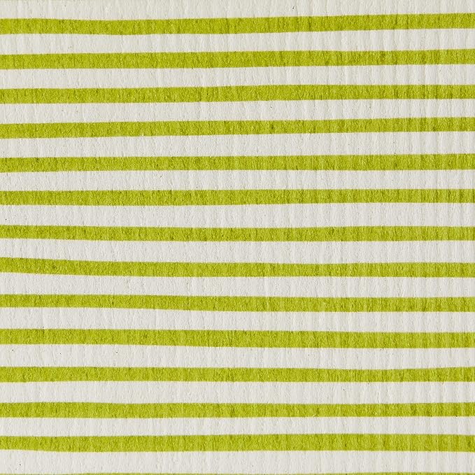 DII Swedish Dishcloths for Kitchen & Cleaning, Reusable, Machine Washable & Dishwasher Safe, Biodegradable, 7.75 x 6.75, Avocado & White