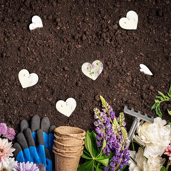 nulala 20Pack Heart Plantable Seed Paper Handmade Wildflower Seed Paper, Wildflower Party Favors, Wedding Favors, Bridal Shower Favor, Baby Shower Favor
