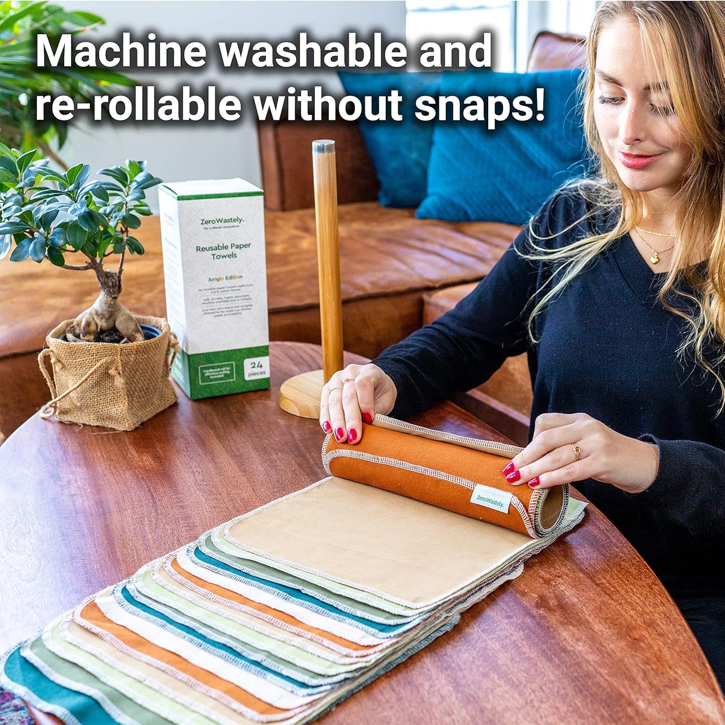 Reusable Paper Towels - Value Pack of 24 Paperless Paper Towels! - 100% Cotton