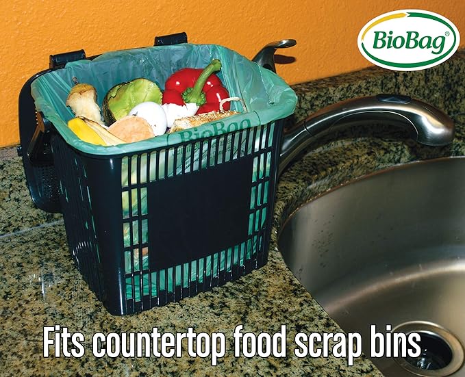 BioBag Premium Compostable Food Scrap Bags, 3 Gallon, 25 Count