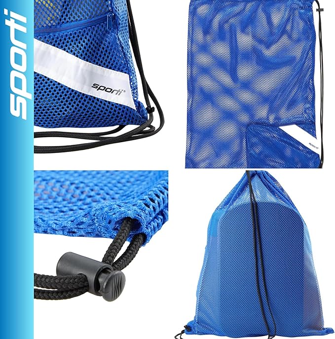 Sporti Swimming Equipment Bags, Mesh Drawstring Backpack,Swim Bag for Swimmers,Mesh Backpack for Beach
