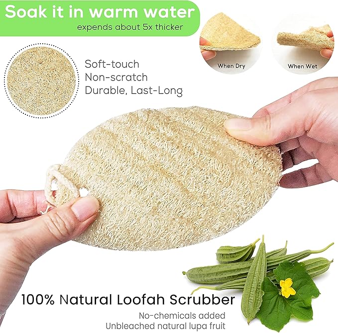 It's Senah [12Pack+1Loofah Dish Sponge] 100% Natural Biodegradable Swedish Dishcloths for Kitchen | No-Discoloration, No-Odor, Super Absorbent Dish Sponge | Paper Towel Replacement.