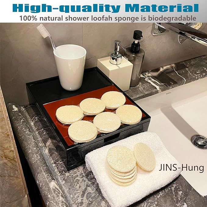 108 Pack Natural Loofah Sponge Exfoliating Face Pads - Facial Body Scrubbers Pad - When Bath Shower and Spa - Loofa Sponges Brush Scrub - Bulk Loofahs Scrubber - Cleansing Skin for Women and Men