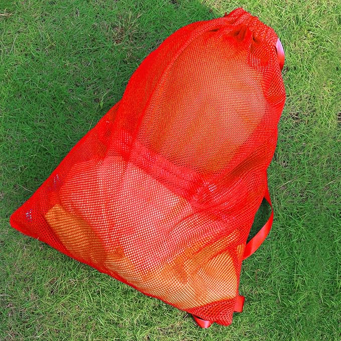 2 Packs Swim Bag Mesh Drawstring Backpack Oversized 18" x 26", Large Mesh Drawstring Backpack for Beach, Swimming, Gym, and Workout Gear (Red)