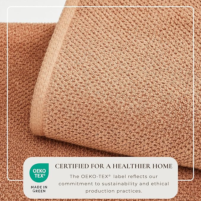 Great Bay Home Orange Bath Sheets - 100% Cotton Oversized 2 Pack 68x35 Extra Large Towel Set - Absorbent, Quick-Drying, Durable Oversized Bath Towel for Bathroom Décor