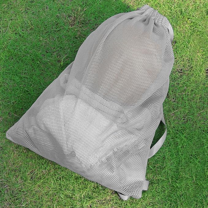 2 Packs Swim Bag Mesh Drawstring Backpack Oversized 18" x 26", Large Mesh Drawstring Backpack for Beach, Swimming, Gym, and Workout Gear (Grey)