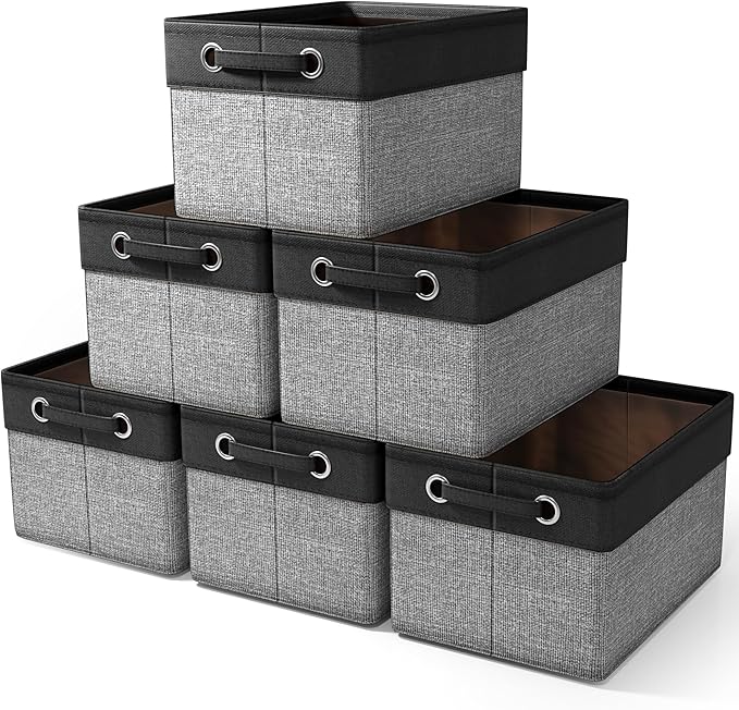 Sorbus Fabric Storage Bins for Shelves - 15 Inch Sturdy Collapsible Storage Bins with 2 Handles, Foldable Baskets for Organizing Home, Closets, Shelf, Toys, Clothes, Large Decorative Storage Baskets