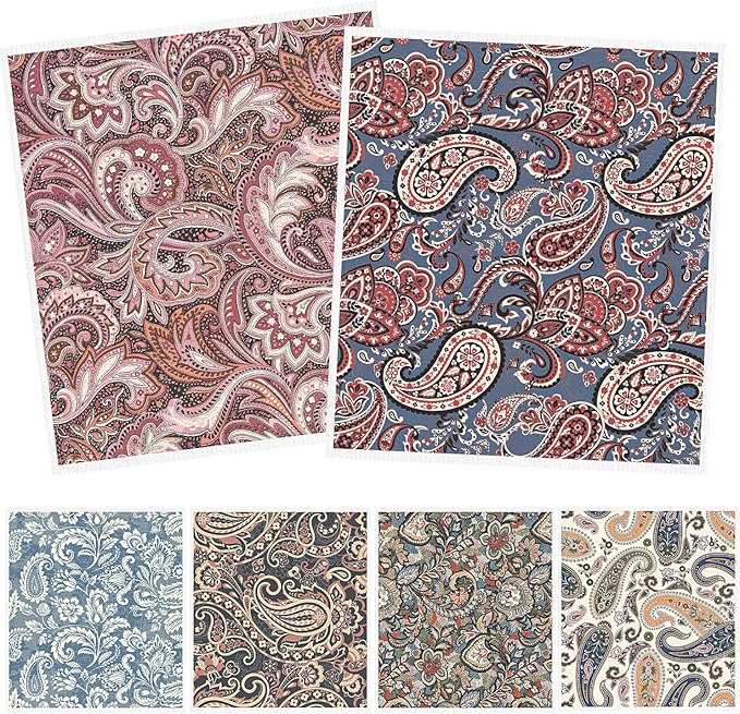 Swedish Dishcloths for Kitchen, 6 Pack Vintage Reusable Dish Paper Hand Towels Housewarming Gifts, Absorbent Dish Rags Decoration for Home Cooking Cleaning