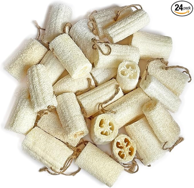 4" Natural Loofah Exfoliating Body Sponge Scrubber for Skin Care in Bath Spa Shower Pack of 24