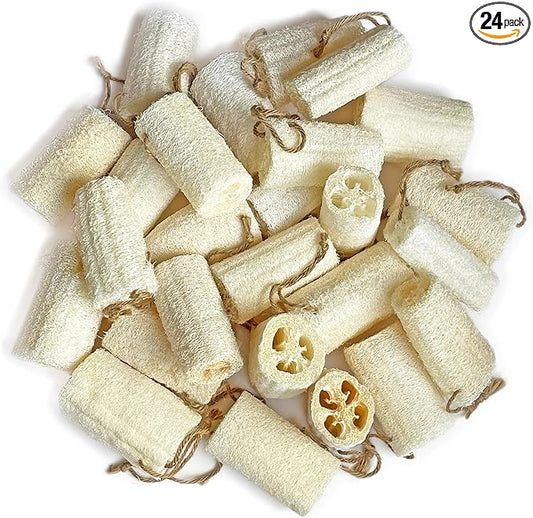 4" Natural Loofah Exfoliating Body Sponge Scrubber for Skin Care in Bath Spa Shower Pack of 24
