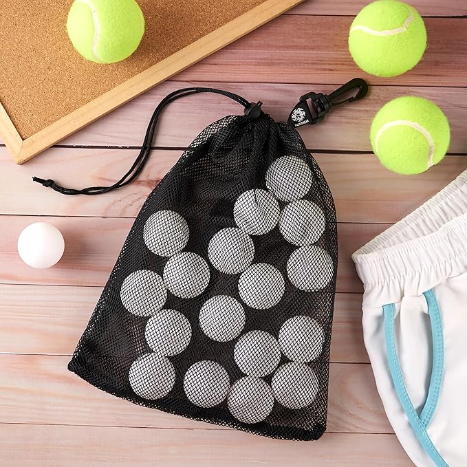 PALTERWEAR Mesh Drawstring Bag With Clip and Toggle Closure - For Snorkeling, Foraging, Sports - Multi-Use Set of 4 (Black, 8 x 11 inch)