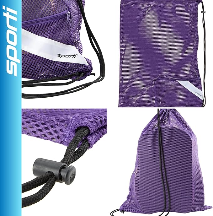 Sporti Swimming Equipment Bags, Mesh Drawstring Backpack,Swim Bag for Swimmers,Mesh Backpack for Beach