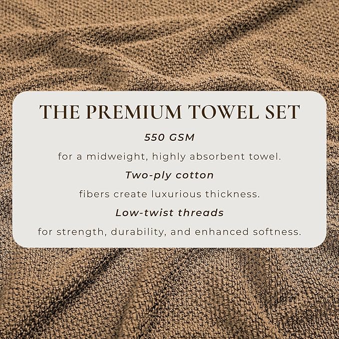Great Bay Home Brown Bath Sheets - 100% Cotton Oversized 2 Pack 68x35 Extra Large Towel Set - Absorbent, Quick-Drying, Durable Oversized Bath Towel for Bathroom Décor