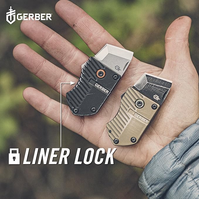 Gerber Gear Key Note Pocket Knife, 1" Plain Edge Box Cutter EDC Keychain Pocket Knife for Everyday Carry, Black
