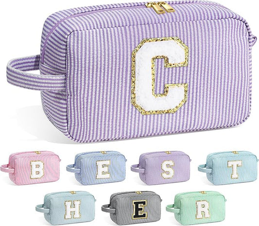 YOOLIFE Birthday Gifts for Mom, Mom Gifts from Daughter, Mother In Law Gifts, Mama Gift Idea, Personalized Gifts for Women, Initial Makeup Bag for Women C