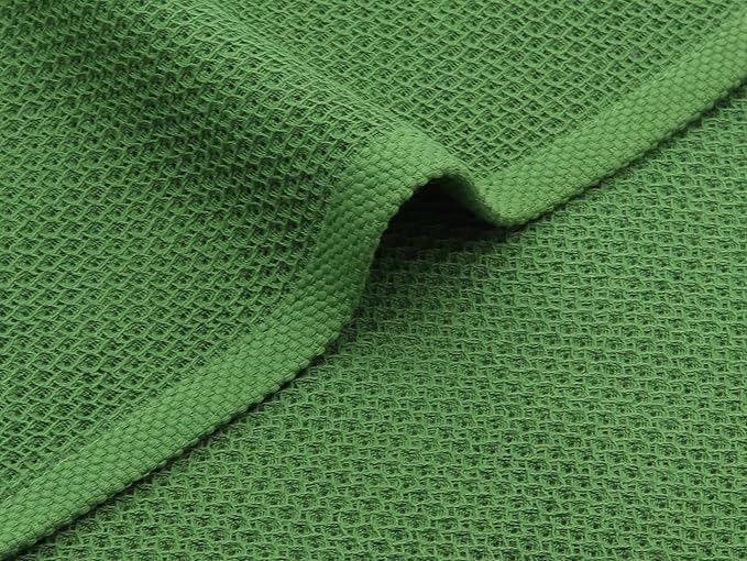 Mia'sDream Cotton Kitchen Towels and Dish Cloths Sets, Waffle Weave Dish Towels for Kitchen Drying Dishes, Soft and Absorbent Kitchen Hand Towels Washcloths, 13inch x 28inch 3 Pack (Green)