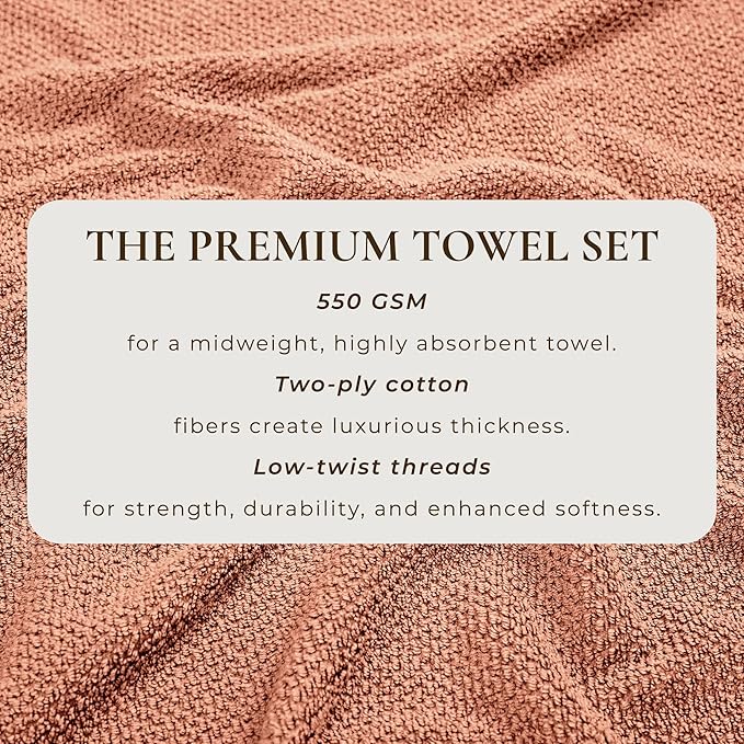 Great Bay Home Pink Washcloth- 100% Cotton 12-Pack 13x13 Wash Cloth - Absorbent, Quick-Drying, Durable Face Towels for Bathroom Decor - Low-Twist, Two-Ply Fibers (Dusty Rose)