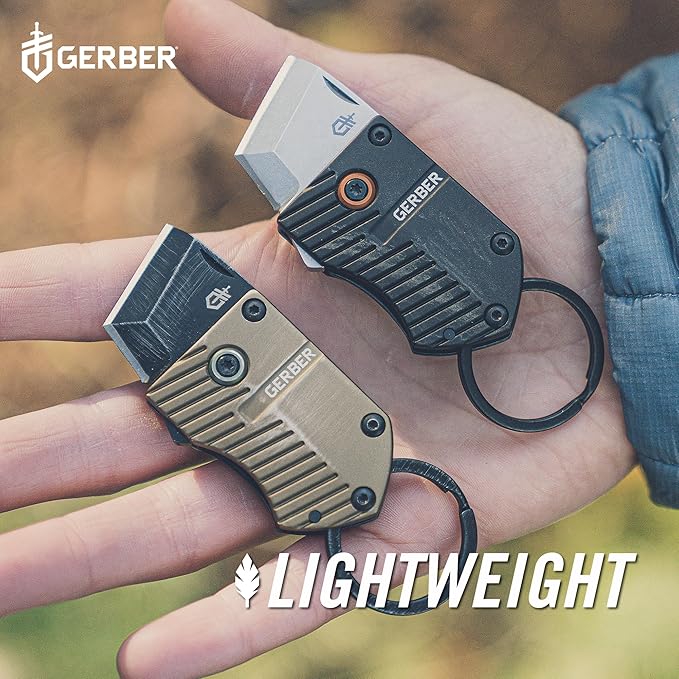 Gerber Gear Key Note Pocket Knife, 1" Plain Edge Box Cutter EDC Keychain Pocket Knife for Everyday Carry, Black