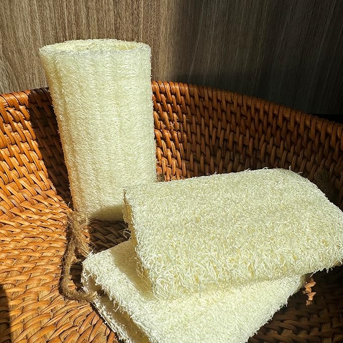 4" Natural Loofah Exfoliating Body Sponge Scrubber for Skin Care in Bath Spa Shower Pack of 12