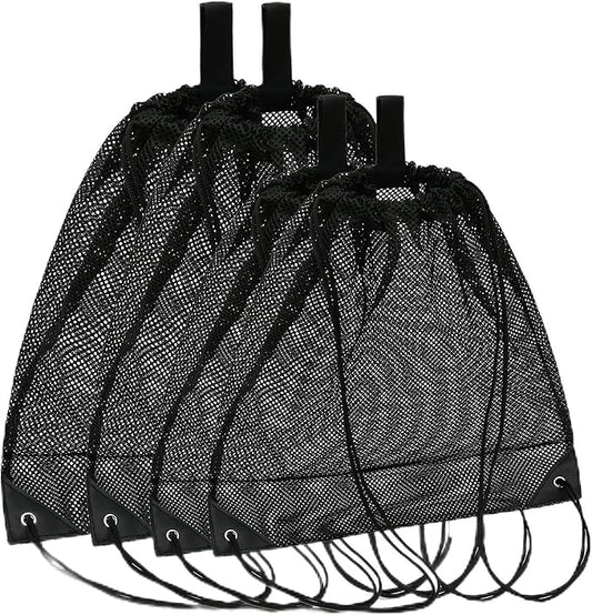 Palmhomee Pack of 4 Mesh Drawstring Bag String Bag for Sports Climbing Gym Laundry Seashell Toy Beach and Hunting (Mixed 2 Sizes)