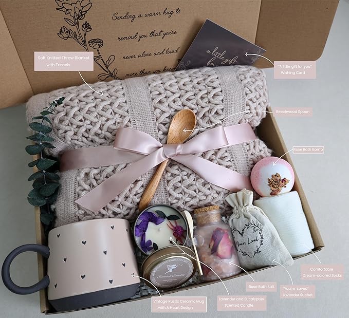 Thinking of You Gift Baskets for Women -Brithday Gift,Best Friend/Sister Gifts,/Self Care Package ,After Surgery, Sympathy Gifts, Get Well Soon Gift/ Grief /Bereavement /Miscarriage Gifts for Women