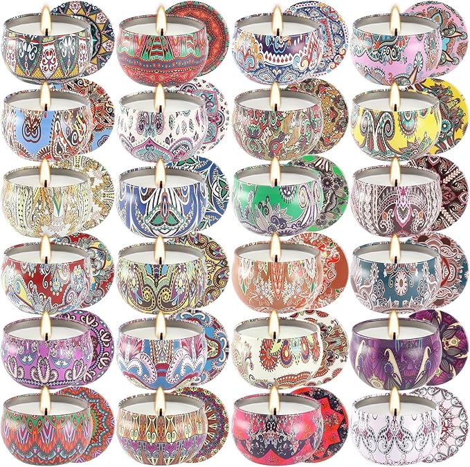 Candvent Calendar 2025 Adult Women, 24 Day ScentedCandle Countdown to Christmas Calendar with HolidayScents Xmas Suprise Gifts for Mom Grandmother Wife(24 Pack)