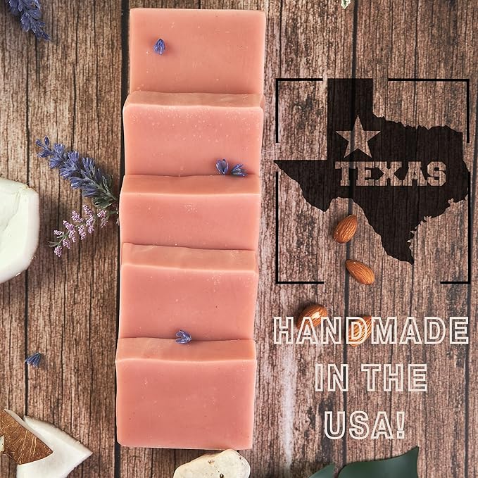Natural Lavender Soap (4-Pack) | Crafted with Pure Essential Oils | Calm & Moisturizing Natural Vegan Soap for Body, Face & Hands | Chemical Free | Handmade in the USA