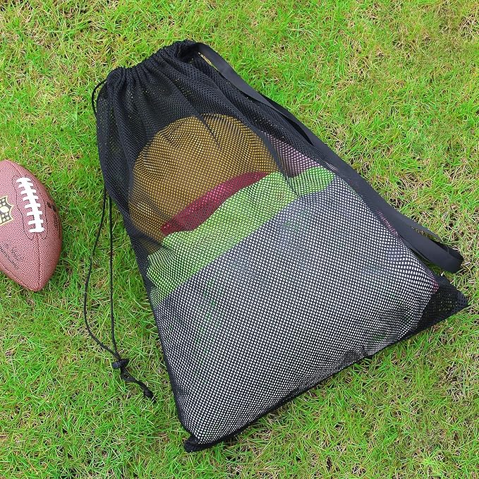 2 Packs Swim Bag Mesh Drawstring Backpack Oversized 18" x 26", Large Mesh Drawstring Backpack for Beach, Swimming, Gym, and Workout Gear (Black)