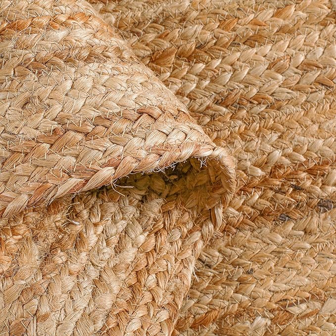 Hausattire Jute Braided Placemats 13x19 Inches Set of 4 Reversible Handwoven Boho Vintage Placemats for Kitchen Dining Tables|BBQ's Thanksgiving Decor Weddings Indoor & Outdoor Parties|Natural