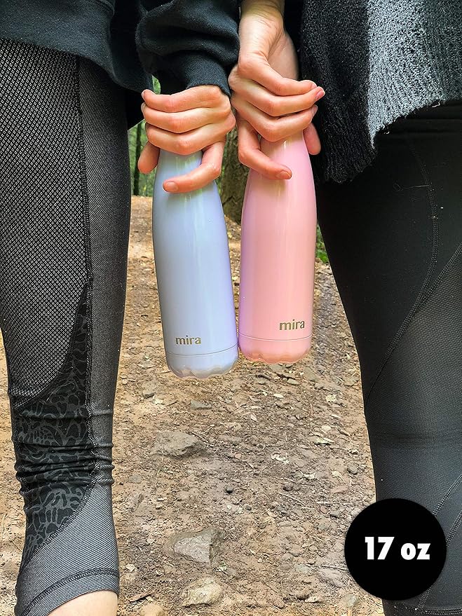 MIRA 17 oz Insulated Water Bottle - Stainless Steel Cola Shape Thermo - Double Wall Hot & Cold Flask (24Hr Cold/12Hr Hot) - Lavender Violet