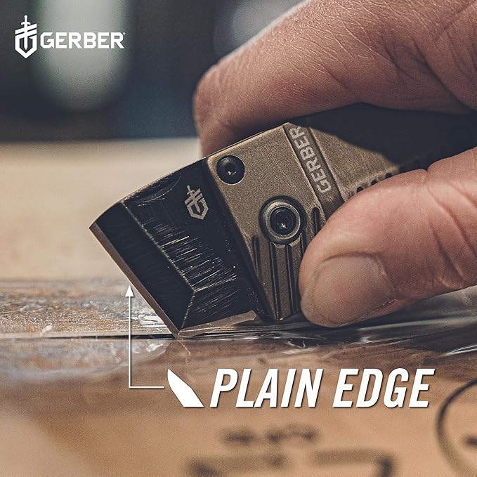 Gerber Gear Key Note Pocket Knife, 1" Plain Edge Box Cutter EDC Keychain Pocket Knife for Everyday Carry, Black